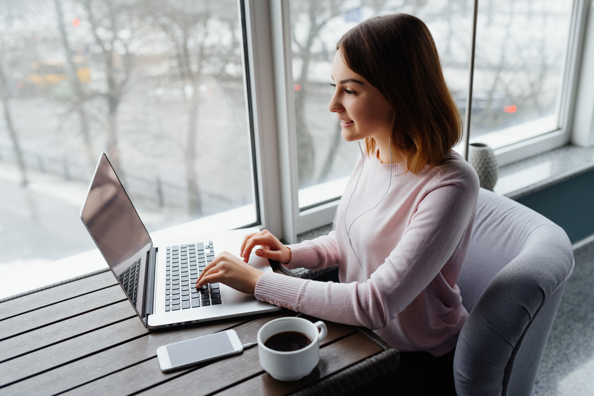Female webinar attendee