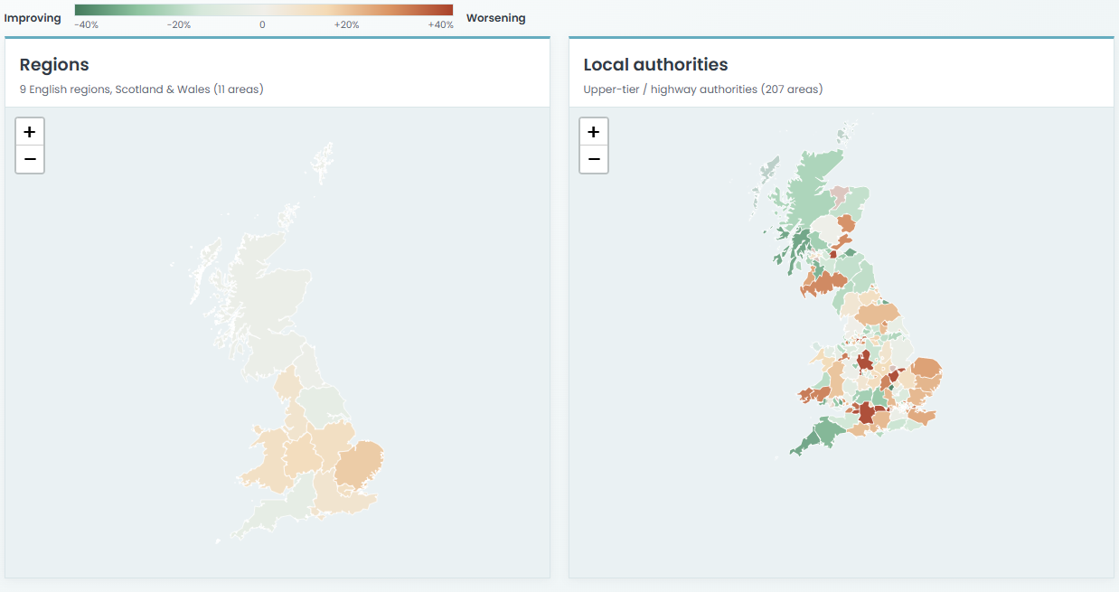 Local trends in killed & seriously injured 2025 provisional data