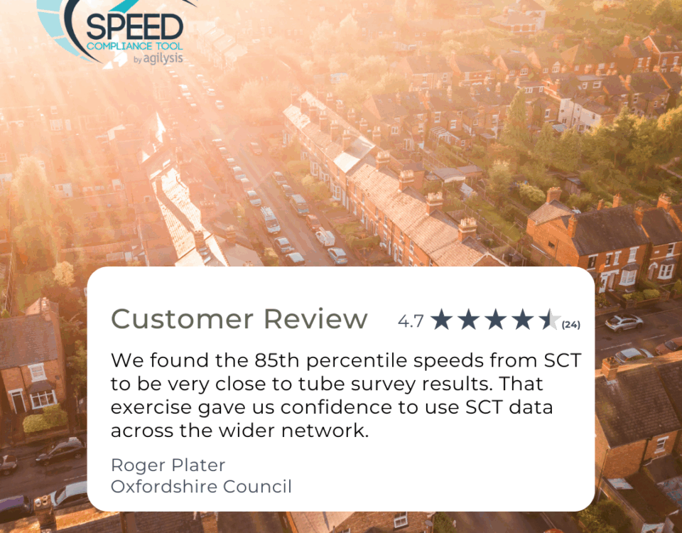 We found the 85th percentile speeds from SCT to be very close to tube survey results. That exercise gave us confidence to use SCT data across the wider network.